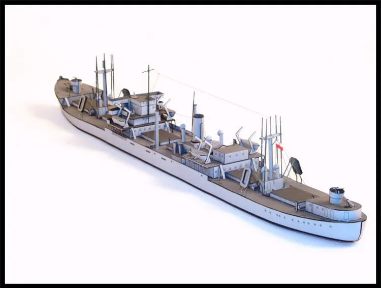 Model of a ship on a white background