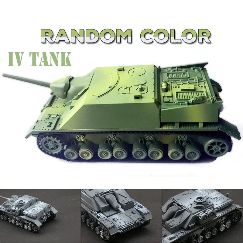 Model tank with 'Random Color IV Tank' text on a white background