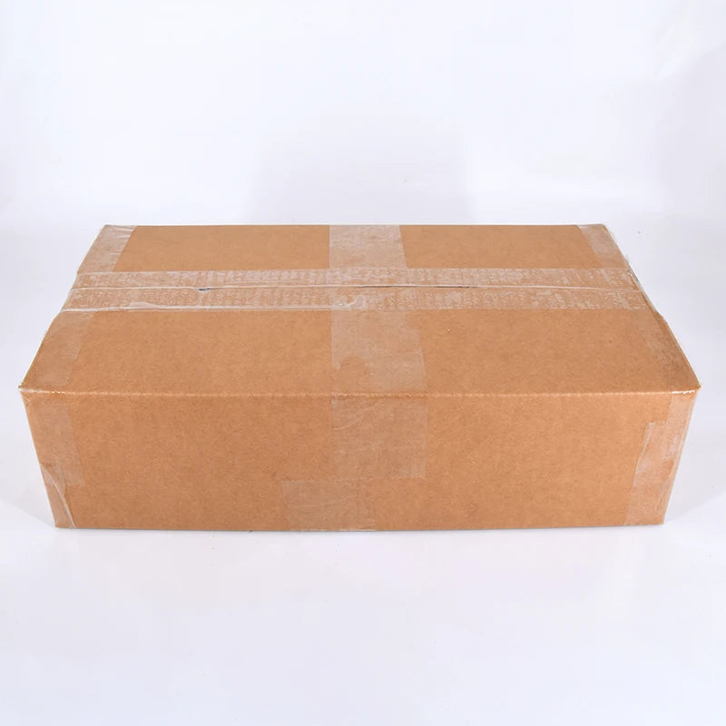 Brown cardboard box with tape on a white background