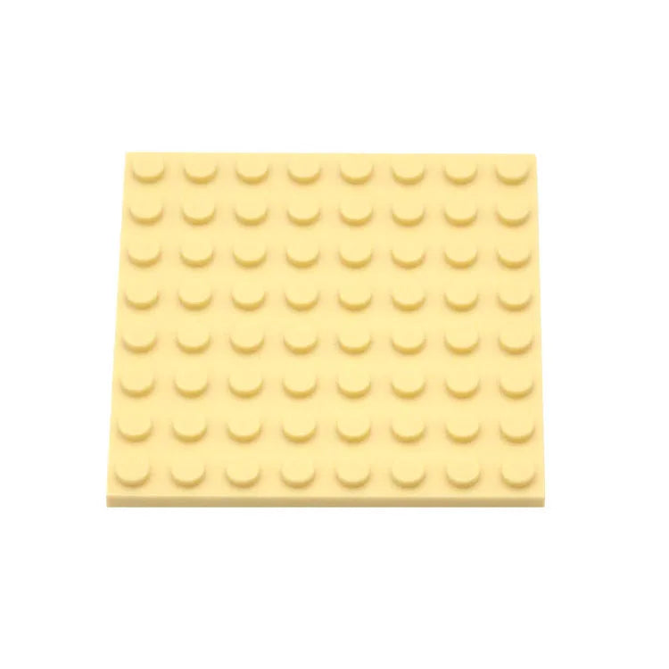 Yellow building block baseplate on a white background