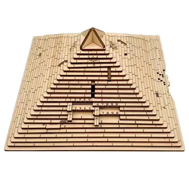 Set of wooden rulers stacked on a white background