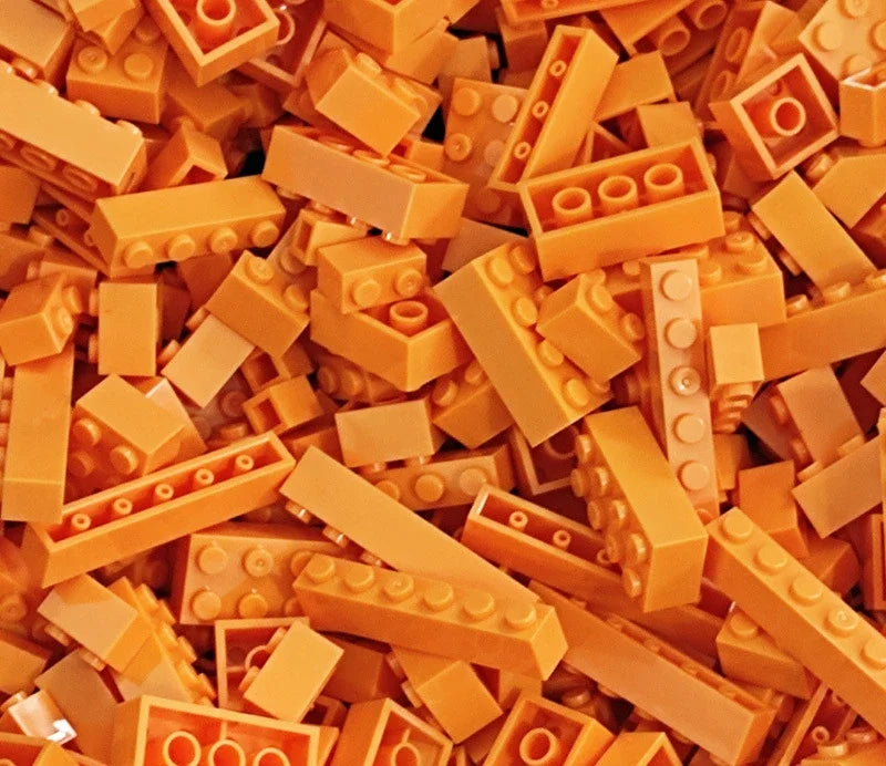 Pile of orange building blocks