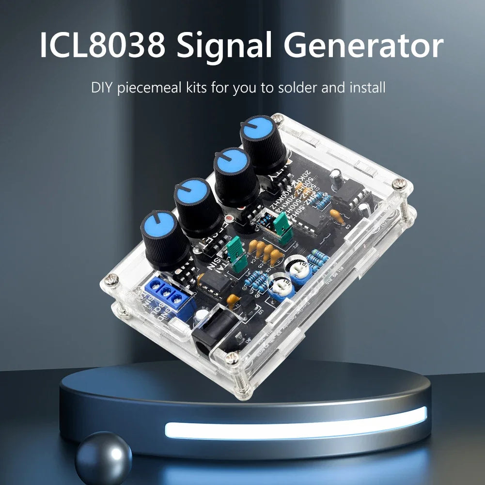 ICL8038 Signal Generator DIY piecemeal kit on a dark background