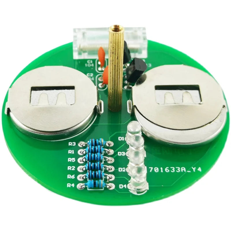 Electronic circuit board with components on a white background