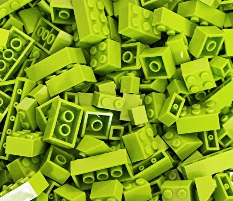 Pile of green building blocks