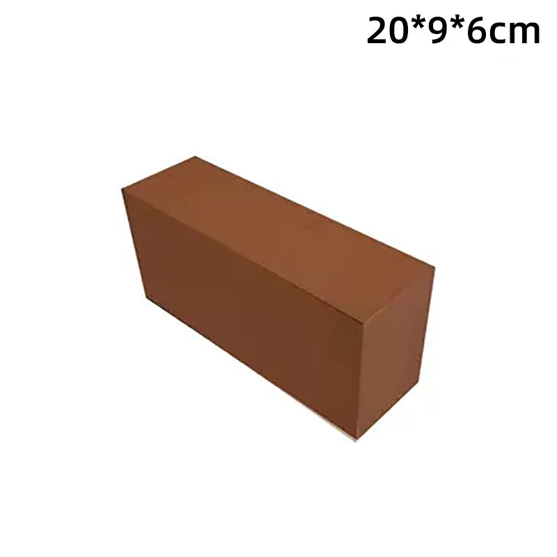 Brown rectangular block with dimensions 20*9*6cm on a white background