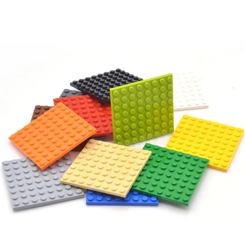 Colorful building blocks on a white background
