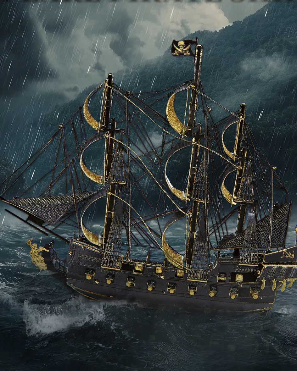 Pirate ship on a stormy sea