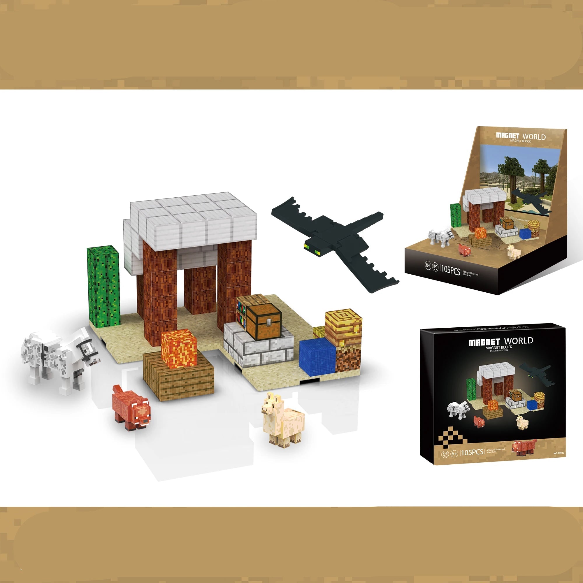 Magnet World building block set with various pieces and packaging on a white background