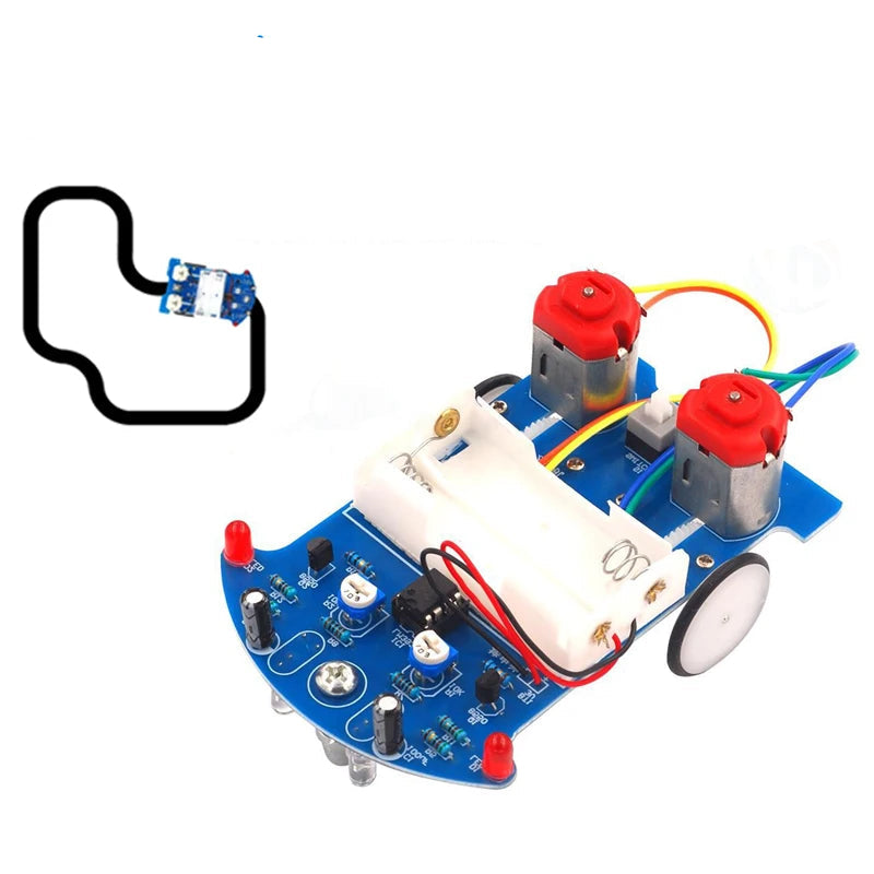 Electronic circuit board with wheels and wiring, featuring HuiSheng DongYe branding.