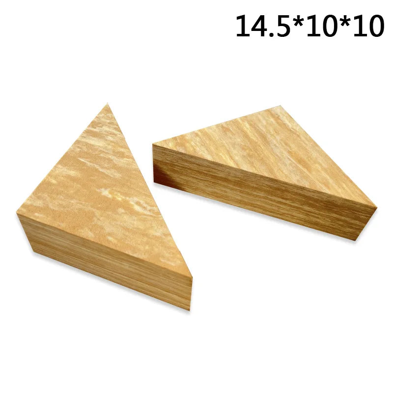 Two wooden blocks with dimensions 14.5*10*10 on a white background