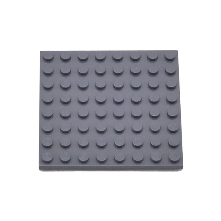 Gray building block baseplate on a white background
