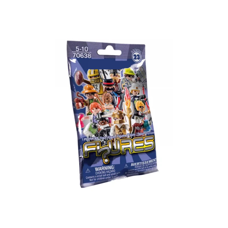 Playmobil figures packaging with multiple characters on a white background