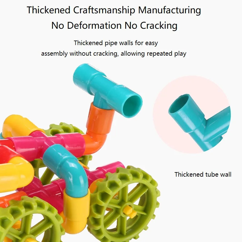 Colorful plastic with thickened pipe walls on a white background