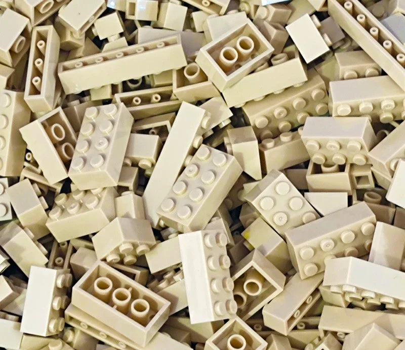 Pile of beige building blocks