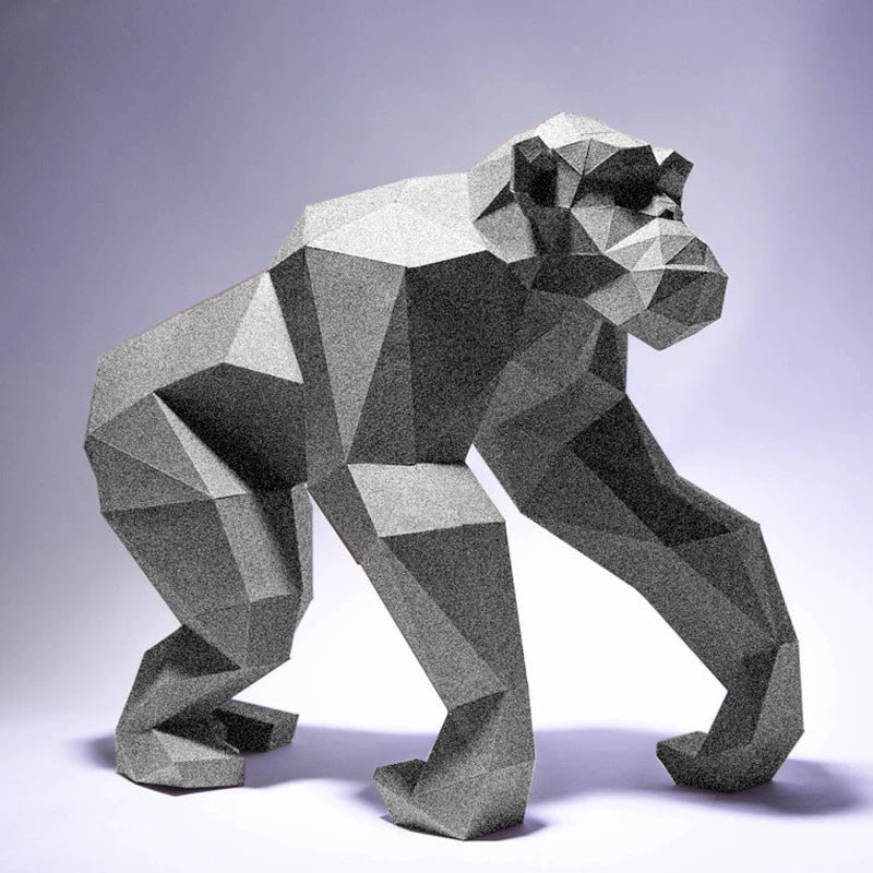 Geometric model of a bear on a gray background