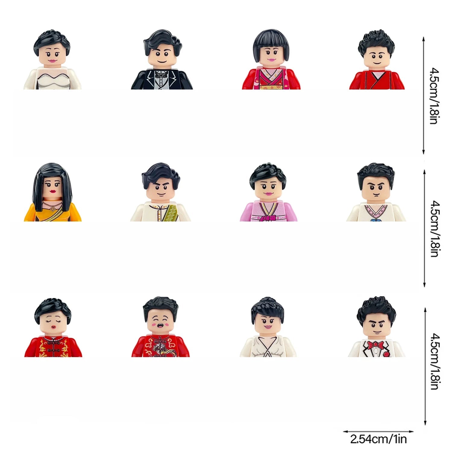 Set of toy figures in various outfits