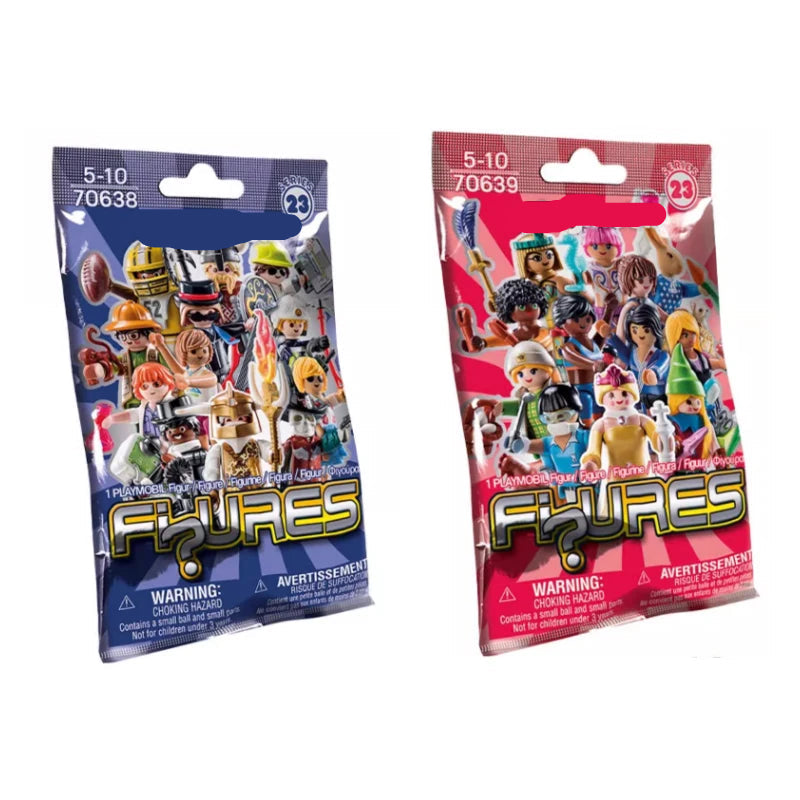Two packages of play figures on a white background