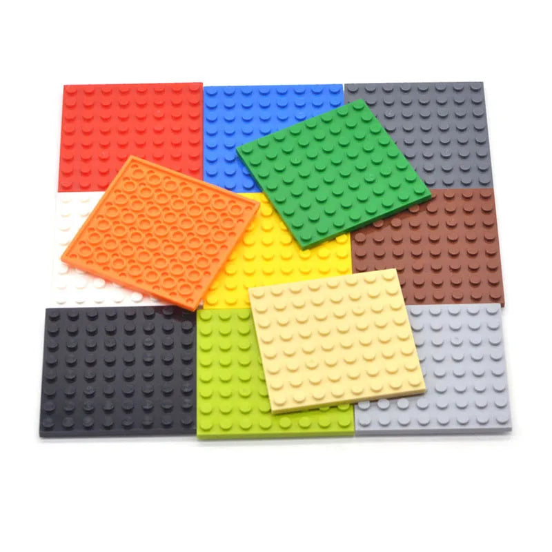 Colorful building blocks on a white background