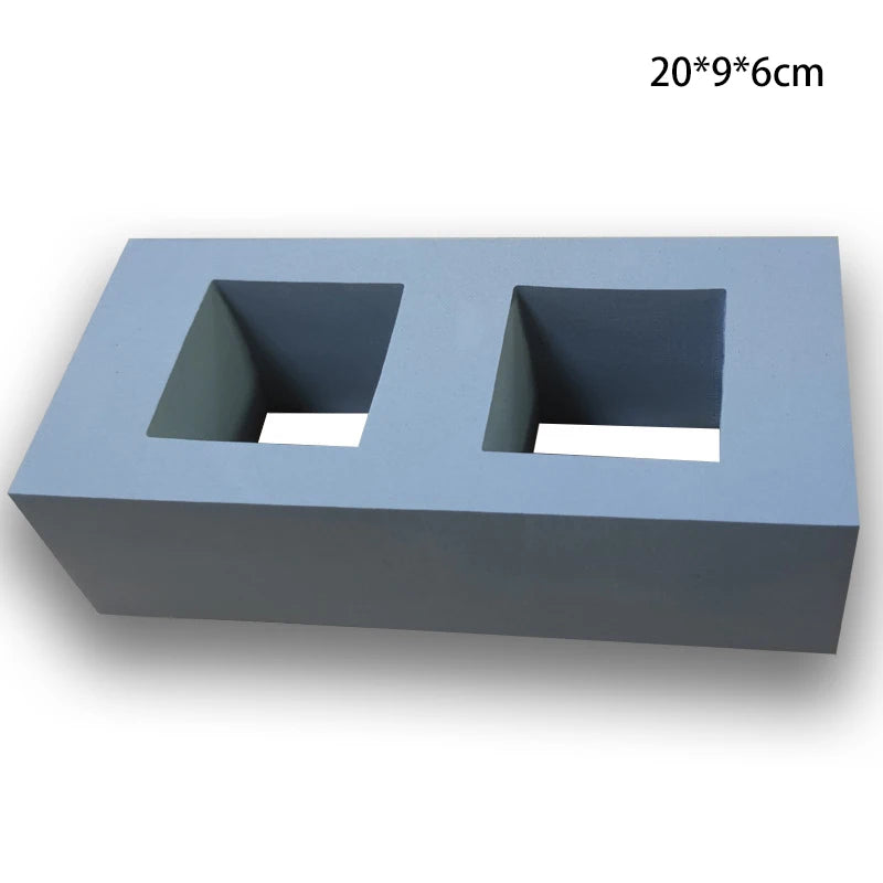 Rectangular concrete block with dimensions 20*9*6cm on a white background