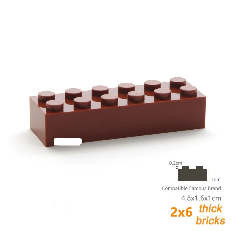 Brown building block with 'All bricks' logo on a white background